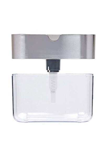 Generic رف إسفنجي 2 في 1، موزع صابون ومنظف، مضخة فضية 5.1 × 3.35 × 3.5 بوصة