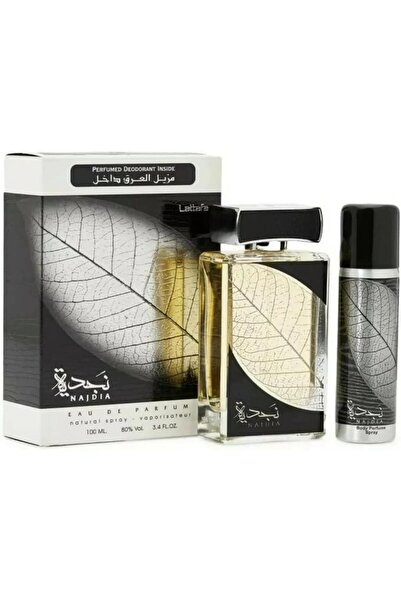 lattafa Set Parfum NAJDIA Barbati, Apa de Parfum 100ml + Deodorant Spray 50 ml