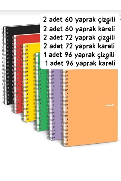 ÇEÇEN HOME 8 komada spiralnih PP omotača A5 školskih sveski (2 komada po 96 l...