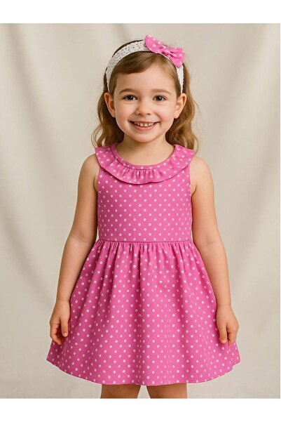 tny kids collection Puantiye Baskılı Kız Çocuk Elbise