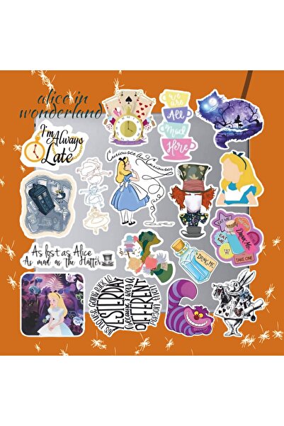 hediyenebak Alice in Wonderland Sticker Set |   Laptop Agenda Notebook Tablet Phone Notebook Sticker Bullet