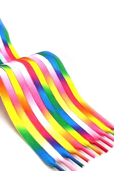 hapshoe 100 cm Rainbow Colored Flat Shoelaces