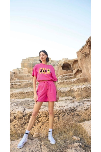 NightLove Monamise Short Sleeve 3-Piece Crop Bottom Top Set 23088