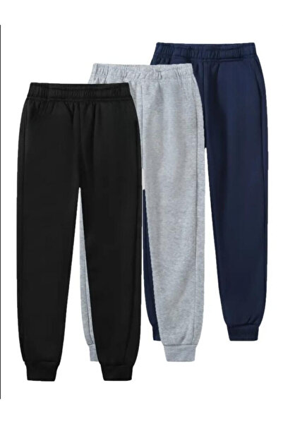 daxia sportswear & company UNİSEX Çocuk 3LÜPAKET DÜZ RENK BASKISIZ EŞOFMAN AL...