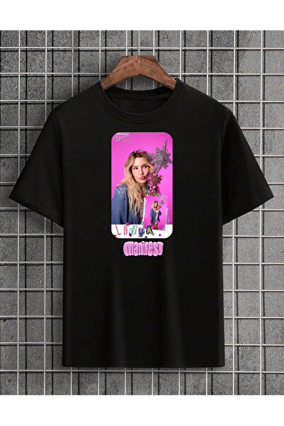 lewibafashion TRICOU DE DESIGN SPECIAL, DIN BUMBAC, NEGRU, MĂRIME MARE, CU DE...