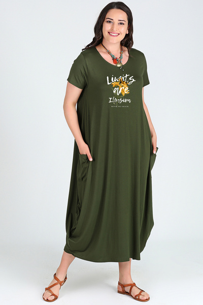 Curvy Trend Plus Size Limits Printed Jumbo Short Sleeve Dress