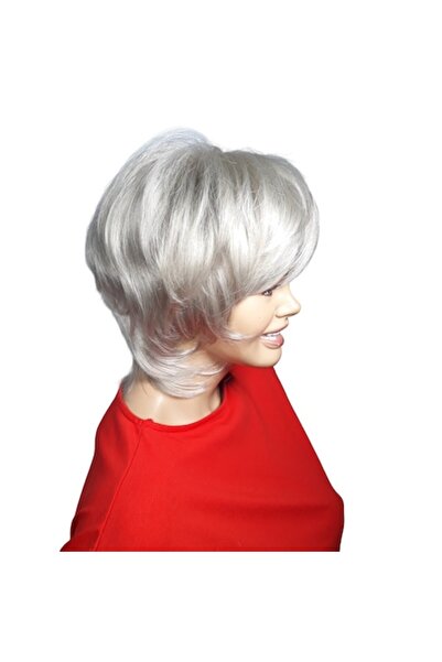 L-line fashion Peruca dama, fibra sintetica cu aspect , blond cenusiu deschis