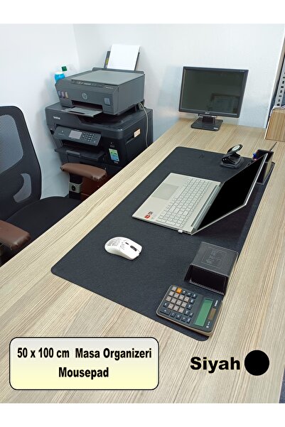 Self Power Organizator pentru birou din pâslă neagră de 50x100 cm, organizato...