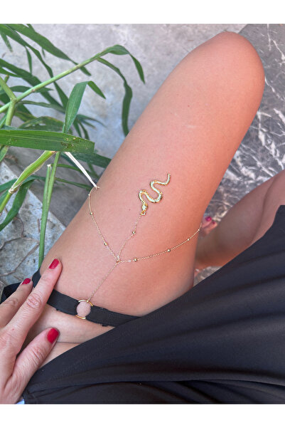 pop up store Yılan Model Altın Renk Bacak Aksesuarı