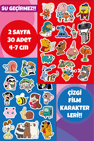 CanCo Store Çizgi Film Sticker Su Geçirmez Yüksek Çözünürlüklü Araba Motorsik...