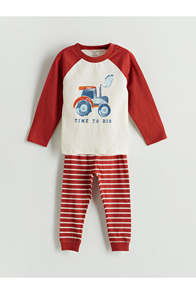 LC Waikiki Sparkling Selections from Shining Store | Crew Neck Printed Baby Boy Pajama Set