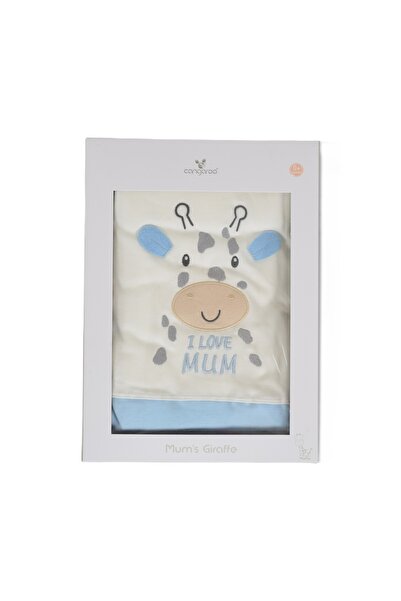 Cangaroo Paturica bebe din bumbac I Love Mum, 90x100 cm, Albastru