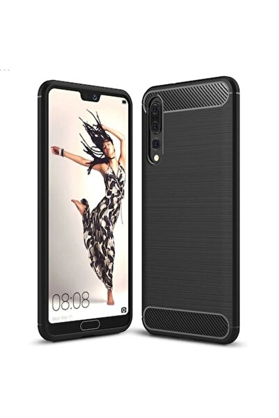 dalip Husă de protecție compatibilă cu Huawei P20 Pro, silicon carbon, neagră