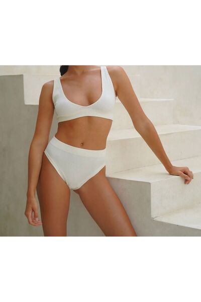 femmefinesse Women's Ribbed Ruella Sports Underwear Set