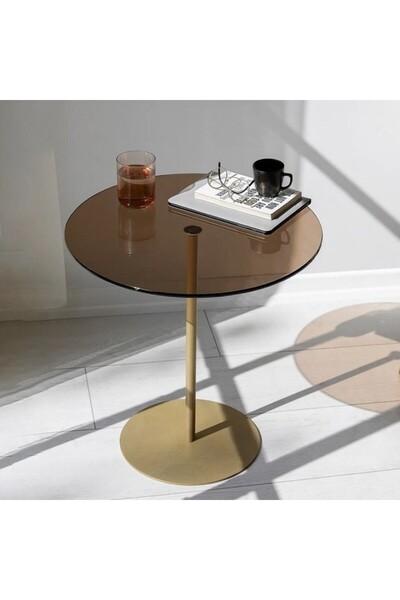Generic Side table 40x55 cm - gold and brown