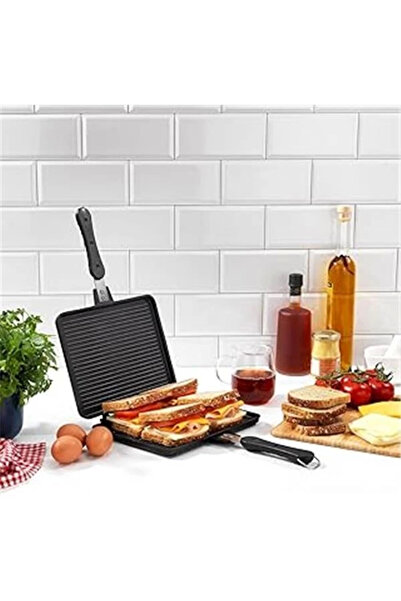AyrStore Schäfer Tastemake Döküm Ocak Üstü Tost Izgara 20x26 Cm-2 Parça