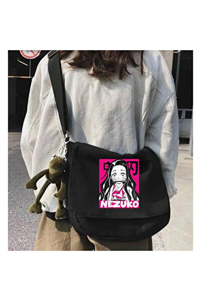 Bravebell حقيبة ماسنجر سوداء من Anime Demon Slayer Nezuko