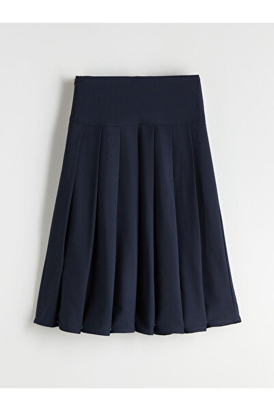 LC Waikiki Two Mt Shop Quality Lcw Kids Navy Blue Basic Pleated Girls' Skirt