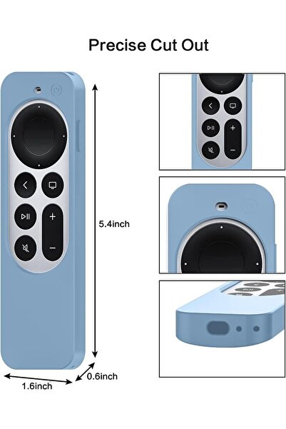 O Ozone Apple TV 4K Siri Remote 2021 Anti Slip Silicone Case Cover | Light Blue