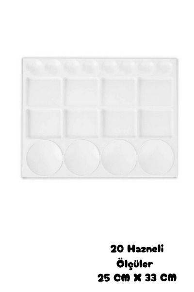 ALLStore RESİM PALETİ 16X27 CM PROFESYONEL GODELİ DİKDÖRTGEN BEYAZ BÜYÜK BOY ...