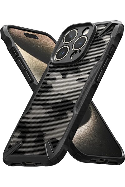 Ringke Fusion-X For iPhone 15 Pro Case Cover- Camo Black