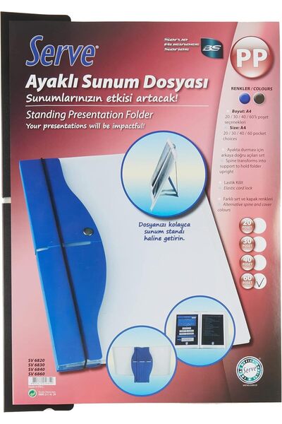 STOREMAX Standing Presentation Folder Black 60Pcs Trendy 266450