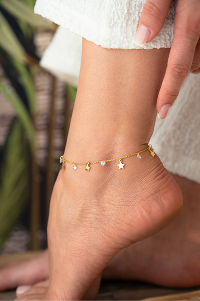Silvano Jewelry 925 Ayar Gümüş Taşlı Yıldız Figürlü Halhal