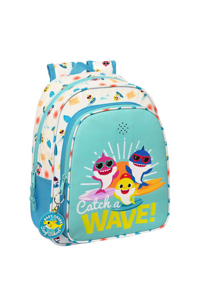 Baby Shark School Bag Baby Shark Surfing Blue White 27 x 33 x 10 cm
