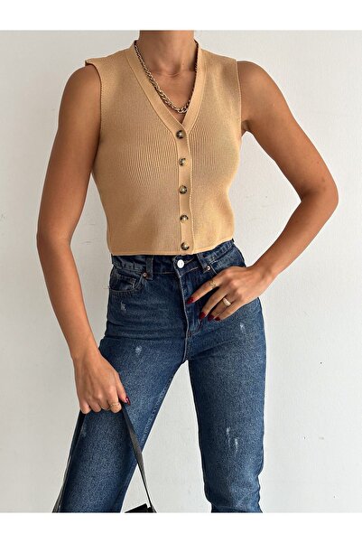 Vionne Women's Buttoned Knitwear Vest