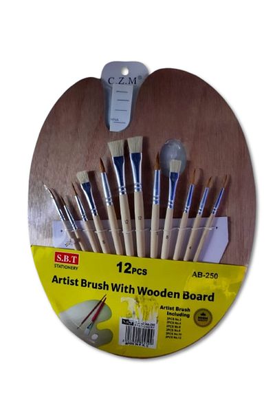 artist BRUSH WITH WOODEN BOARD AB-250