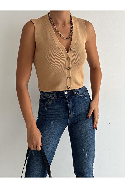 Vionne Women's Buttoned Knitwear Vest