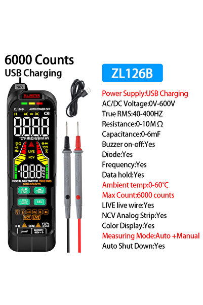 Choice1 ZL126B-USB Type Profesional Digital Smart Multimeter 9999 Counts T-RM...