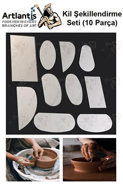 Artlantis Metal Sistre Çeki Tarağı 10 lu 1 Paket Çömlek Kil Polimer Çelik Kaz...