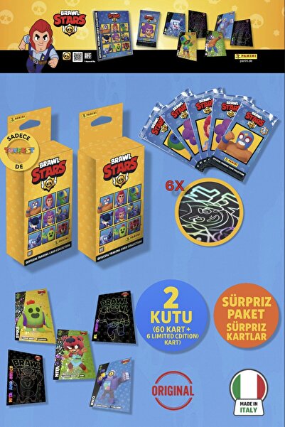 TOYFEST Brawl Stars Panini Official Card Box: 2 Boxes (60 Cards + 6 Limited Edition Cards)