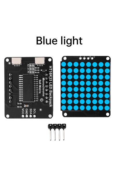 Choice3 blue light HT16K33 I2C LED driver 8X8 matrix common cathode LED dot matrix display module 4Pin bent
