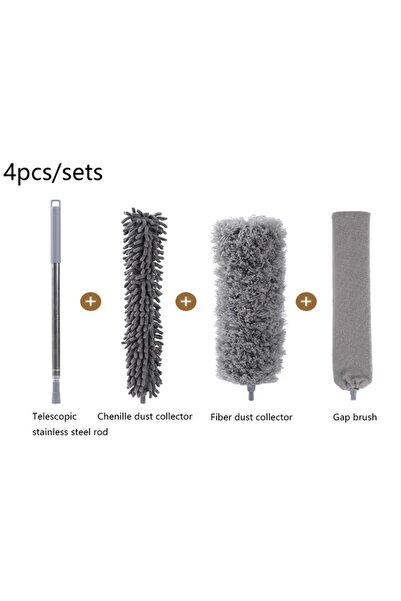 Choice1 فرشاة متعددة الوظائف من الألياف الدقيقة، رمادية اللون، مكونة من 4 قطع...