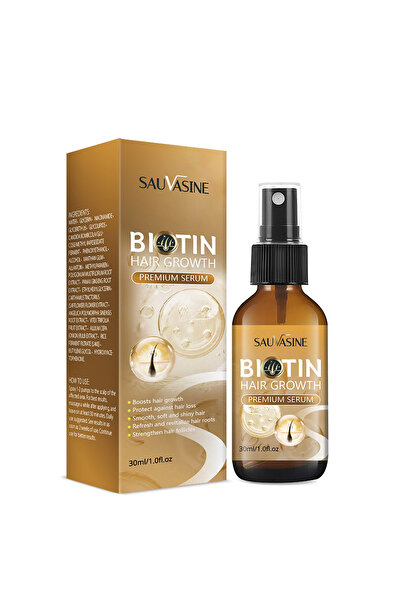 Sauvasine سيروم البيوتين لنمو الشعر، سيروم لتكثيف الشعر مع زيت الخروع، يقلل م...