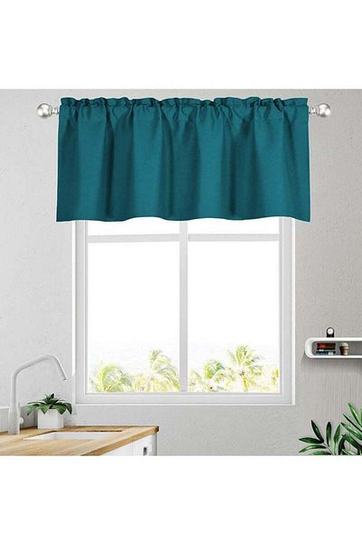 COOYA Blackout Valance Curtains，Quality fabric，Soft，Easy To Use,Machine washable ,57W x 18L