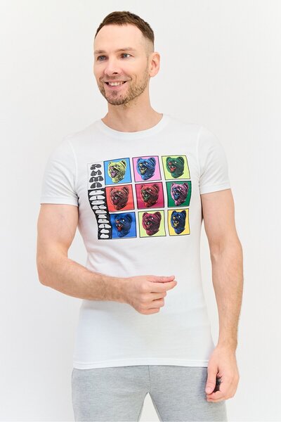 Puma Men Slim Fit Short Sleeves Outdoor T-shirt, White