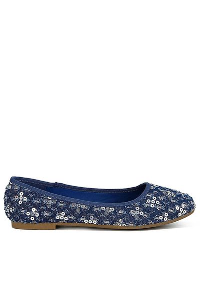 london Rag Women Sequin Ballet Flats in Blue