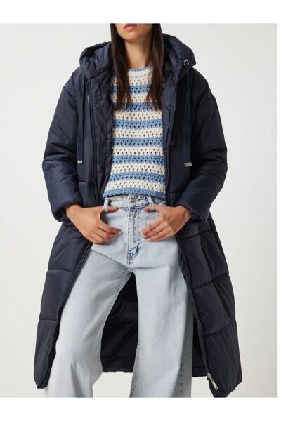 utku soydan Довгий пальто з фіксованим капюшоном і деталями у вигляді пташиних очей - Ласі - КОЛЕКЦІЯ