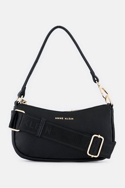 Anne Klein Women Brand Logo 3 In 1 Convertible Shoulder Bag, Black