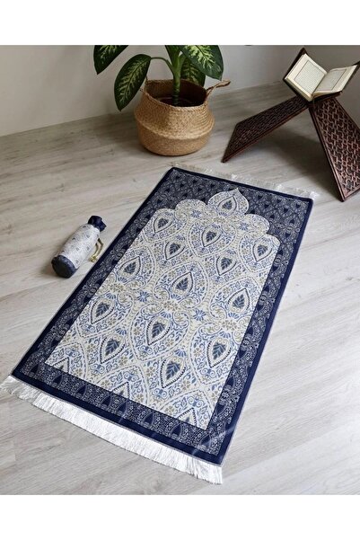 Bilenler سجادة صلاة من الحرير المنقوش من رومي، لون رمادي