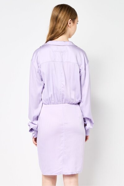 Karl Lagerfeld Women Solid Shirt Dress, Lilac