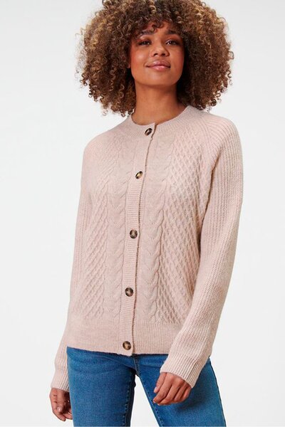 Tchibo Women Crew Neck Pointelle Sweater, Nude Pink