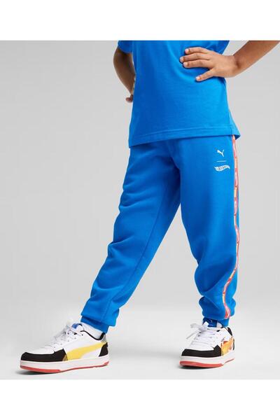 Puma بنطال رياضي بخصر مطاطي مطبوع عليه X Hot Wheels - فريق رويال