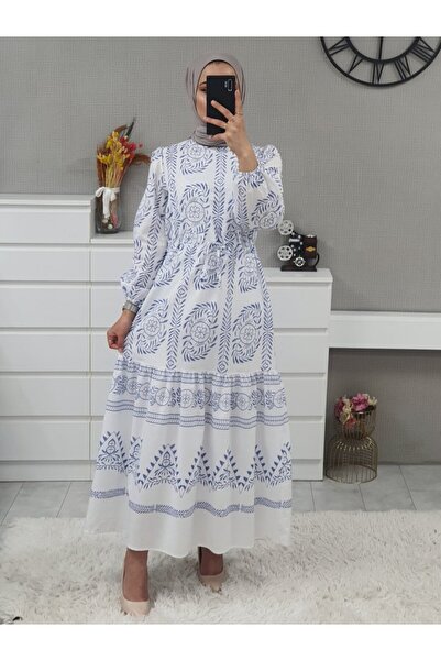 ALPACO Μακρύ φόρεμα Tunnel Lace-up -Λευκό