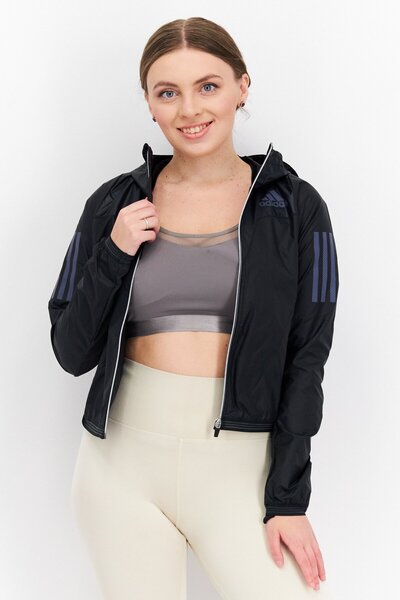 adidas Women Sportswear Fit Long Sleeves Running Jacket, Black