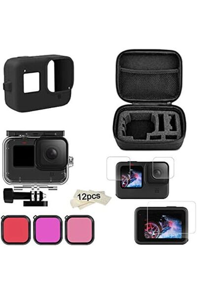 O Ozone 21-In-1 Kit Compatible For GoPro Hero 10,Hero 9 Action Camera Accessories With Carry Case Black
