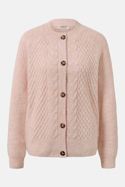 Tchibo Women Crew Neck Pointelle Sweater, Nude Pink